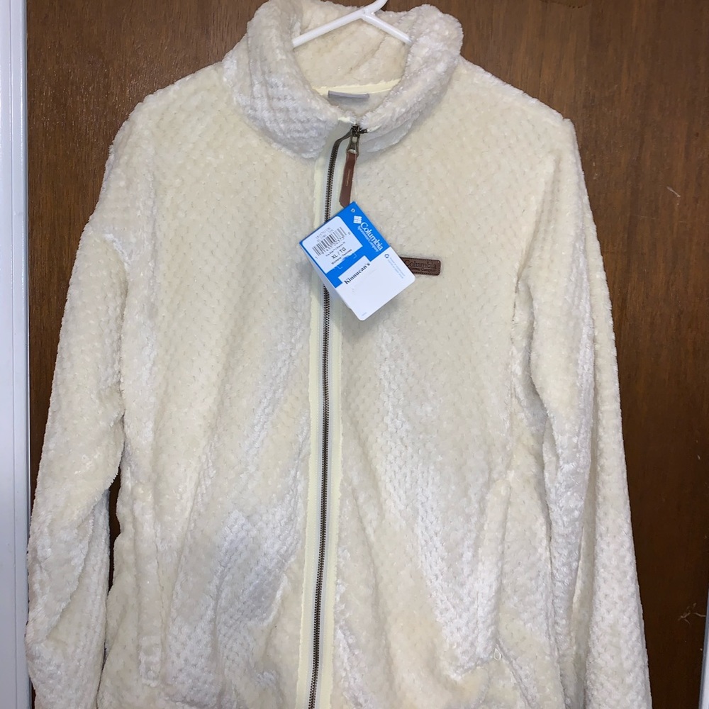 Columbia white zip up fleece